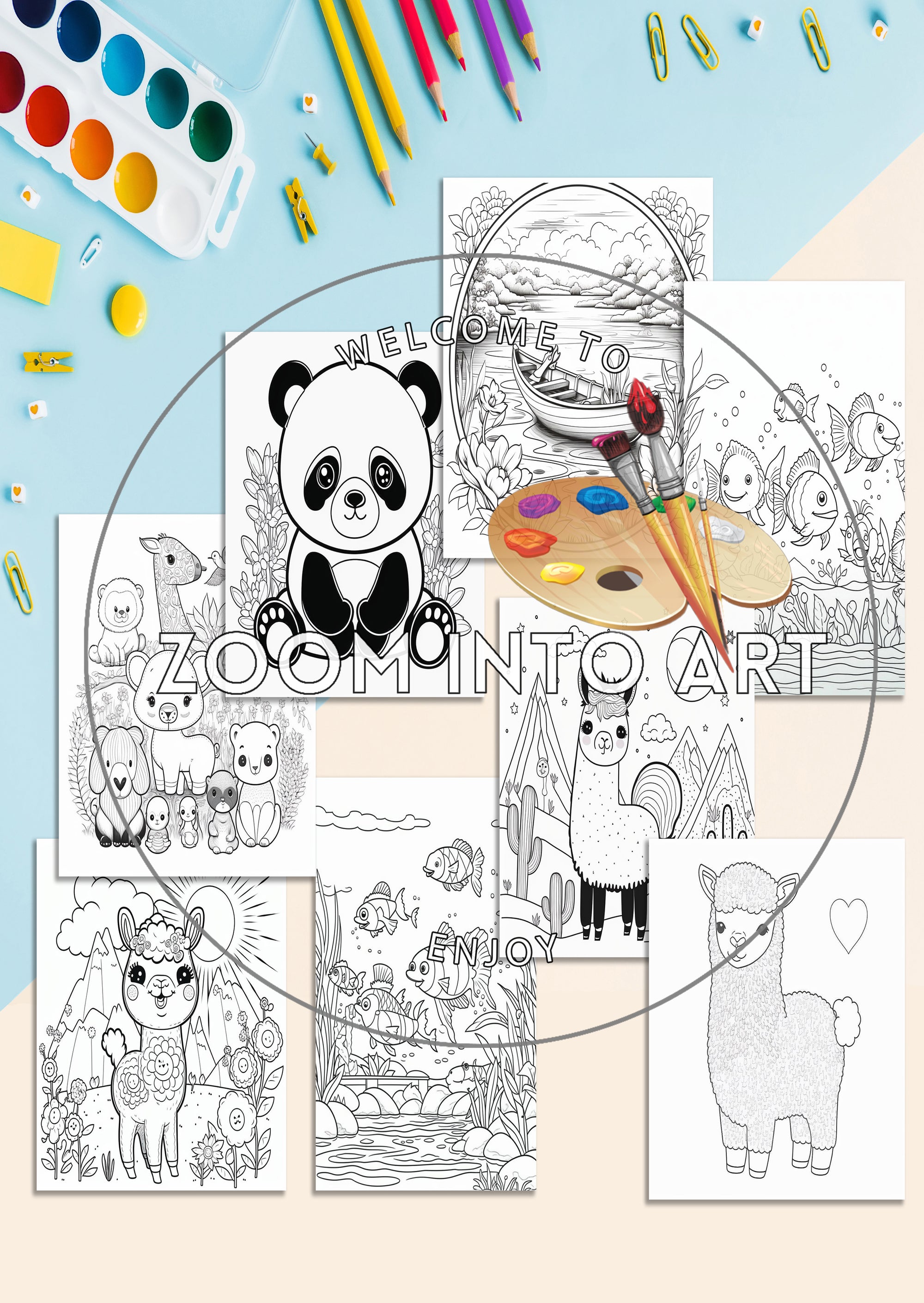 Fun Animal Friends – Coloring Printable Pages 🐯✨