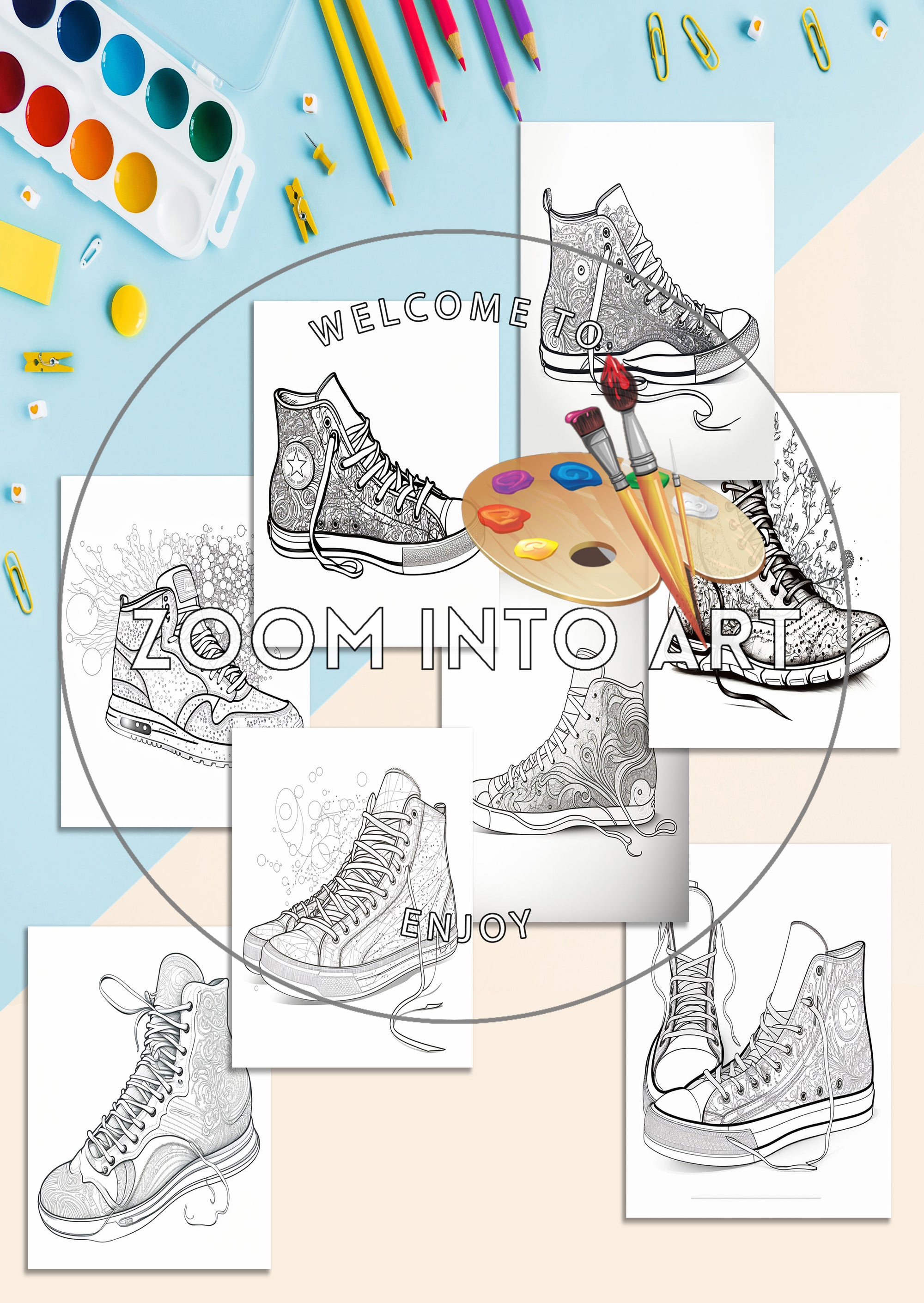 Step Up Your Coloring Pages Art Game: Sneaker Coloring Fun 👟 🎨