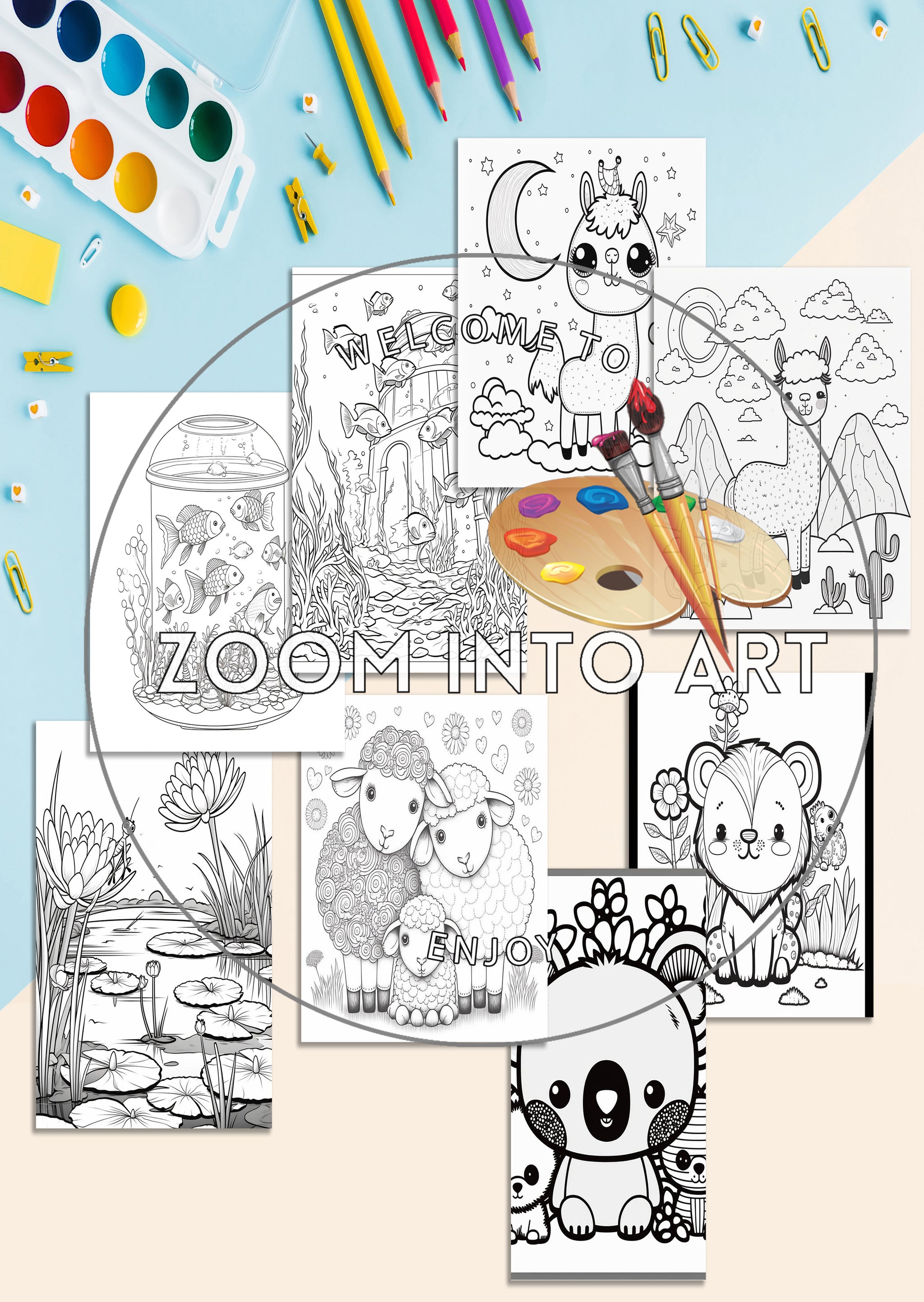 Cute Animal Coloring Page for Kids🐾