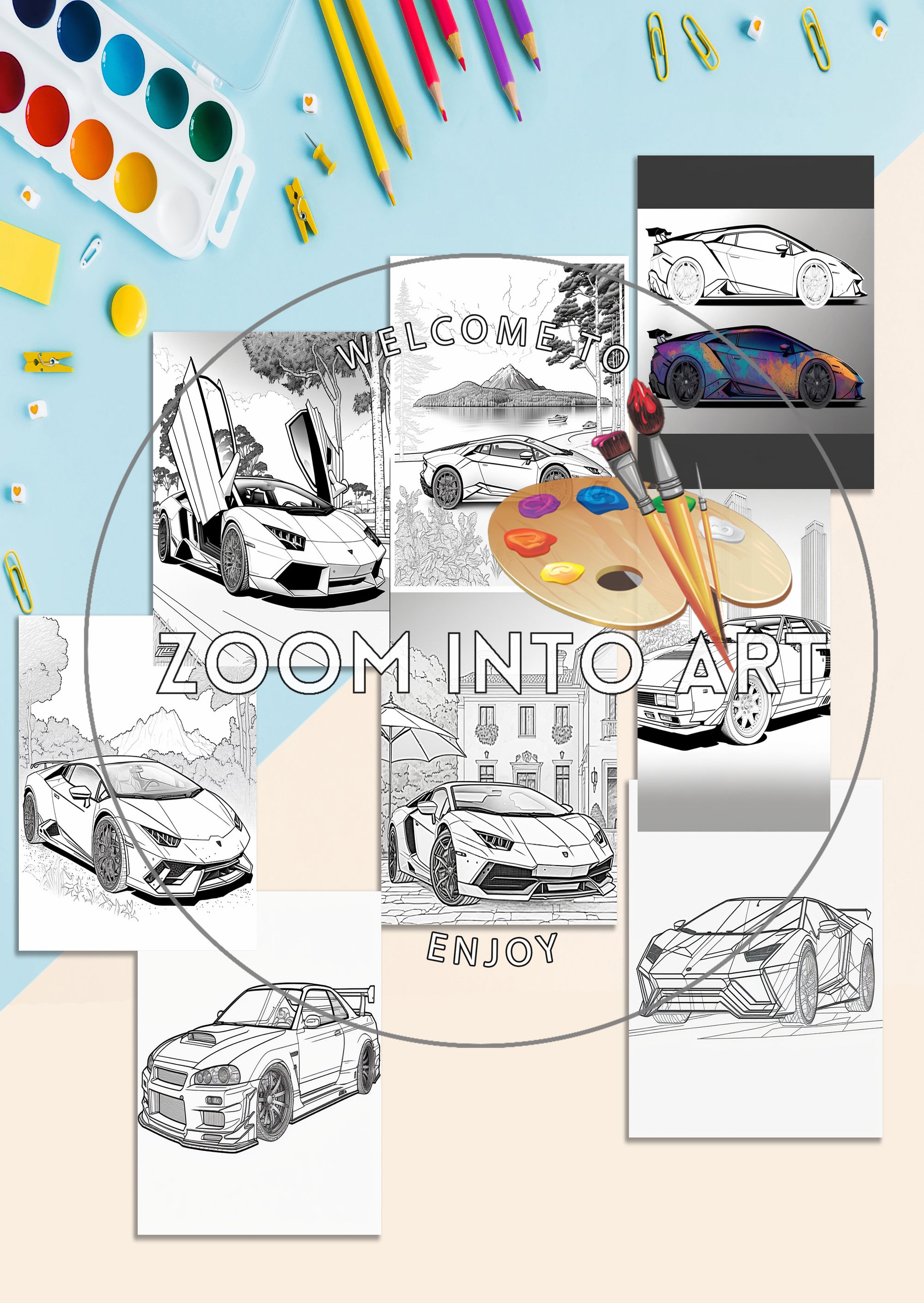 Rev It Up! Lamborghini Coloring Sheets to Print