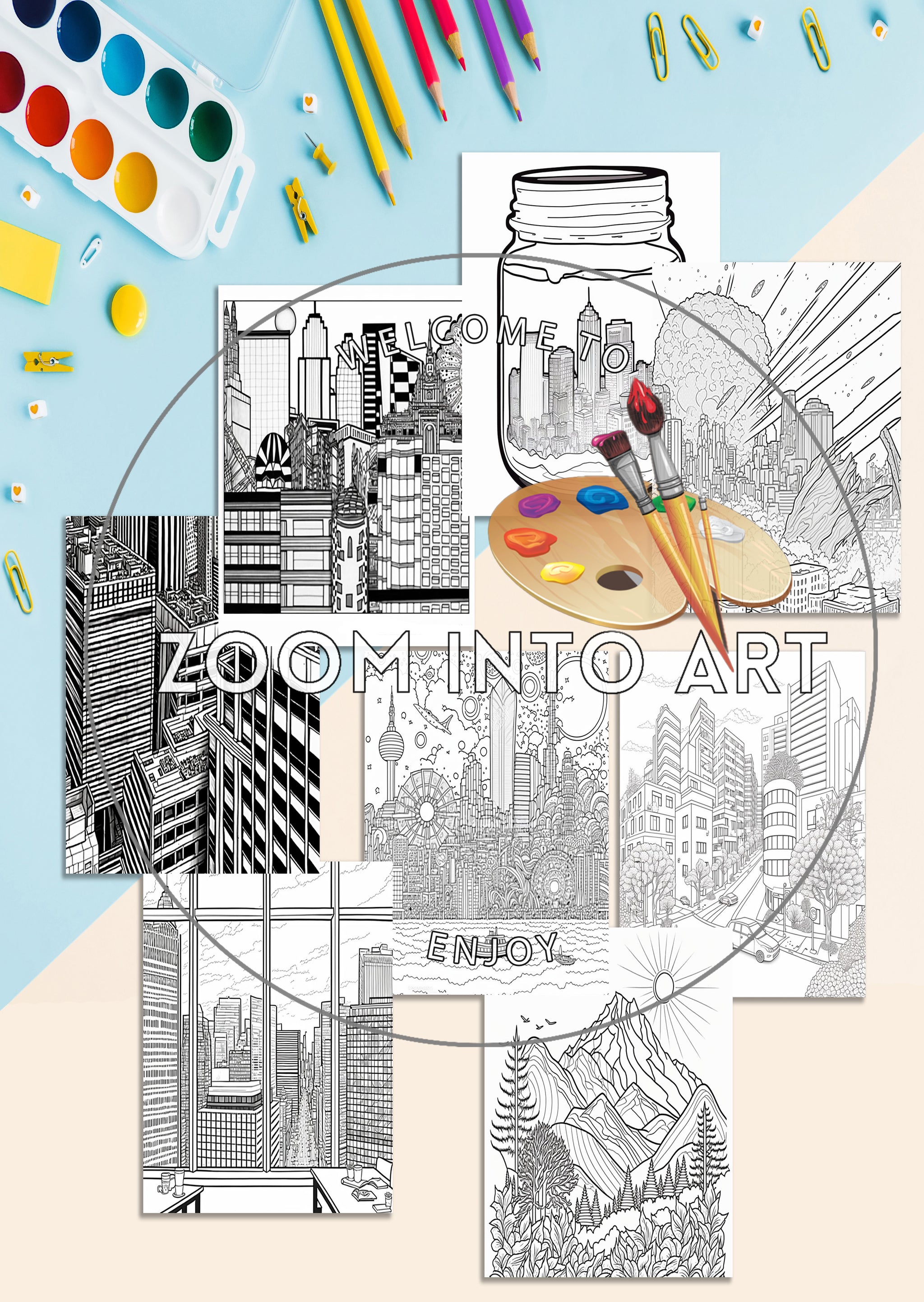 Cool Buildings to Color – Printable Pages for Kids