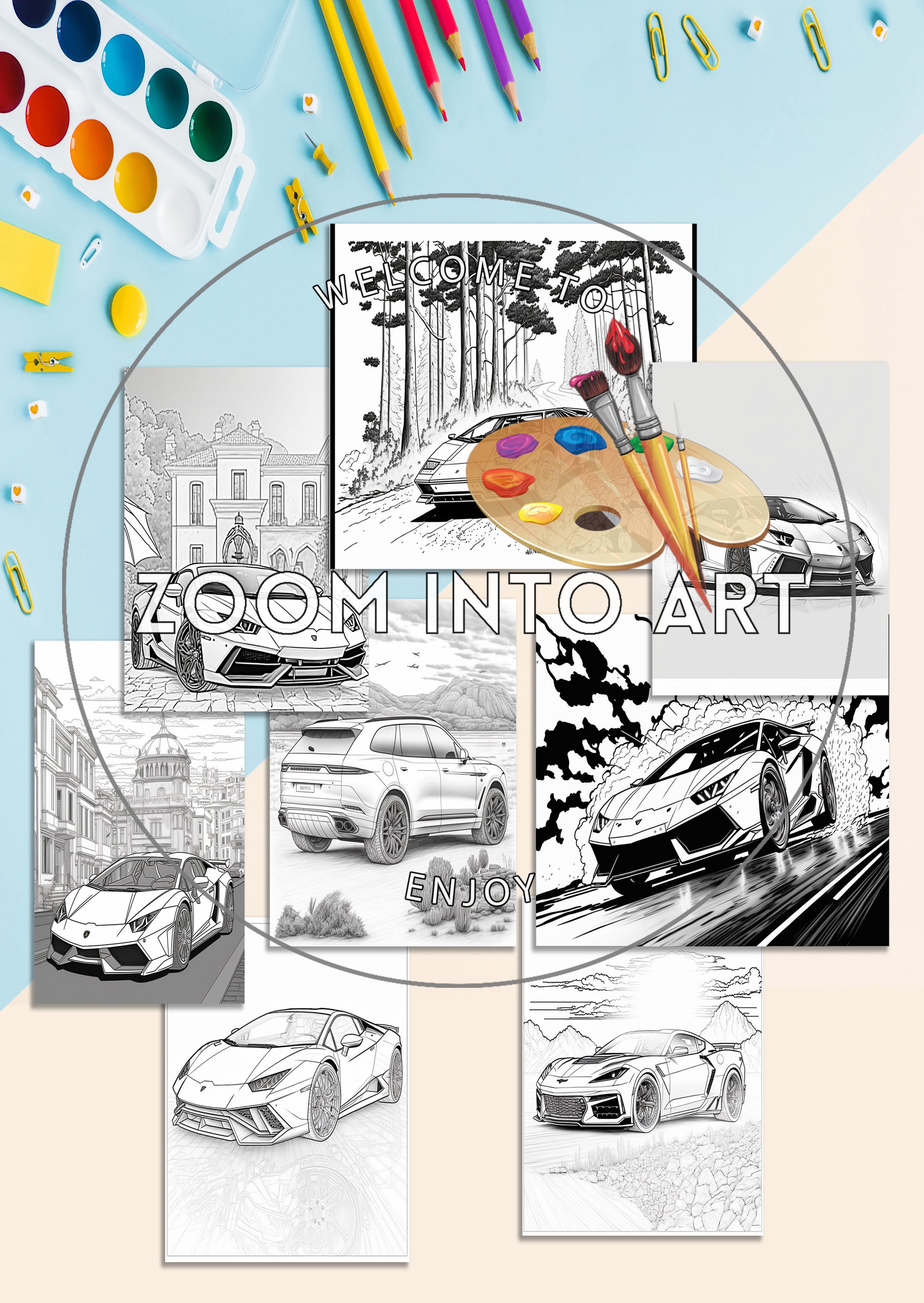 Color Your Dream Ride – Lamborghini Printable Pack