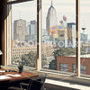 Office Window with City Background