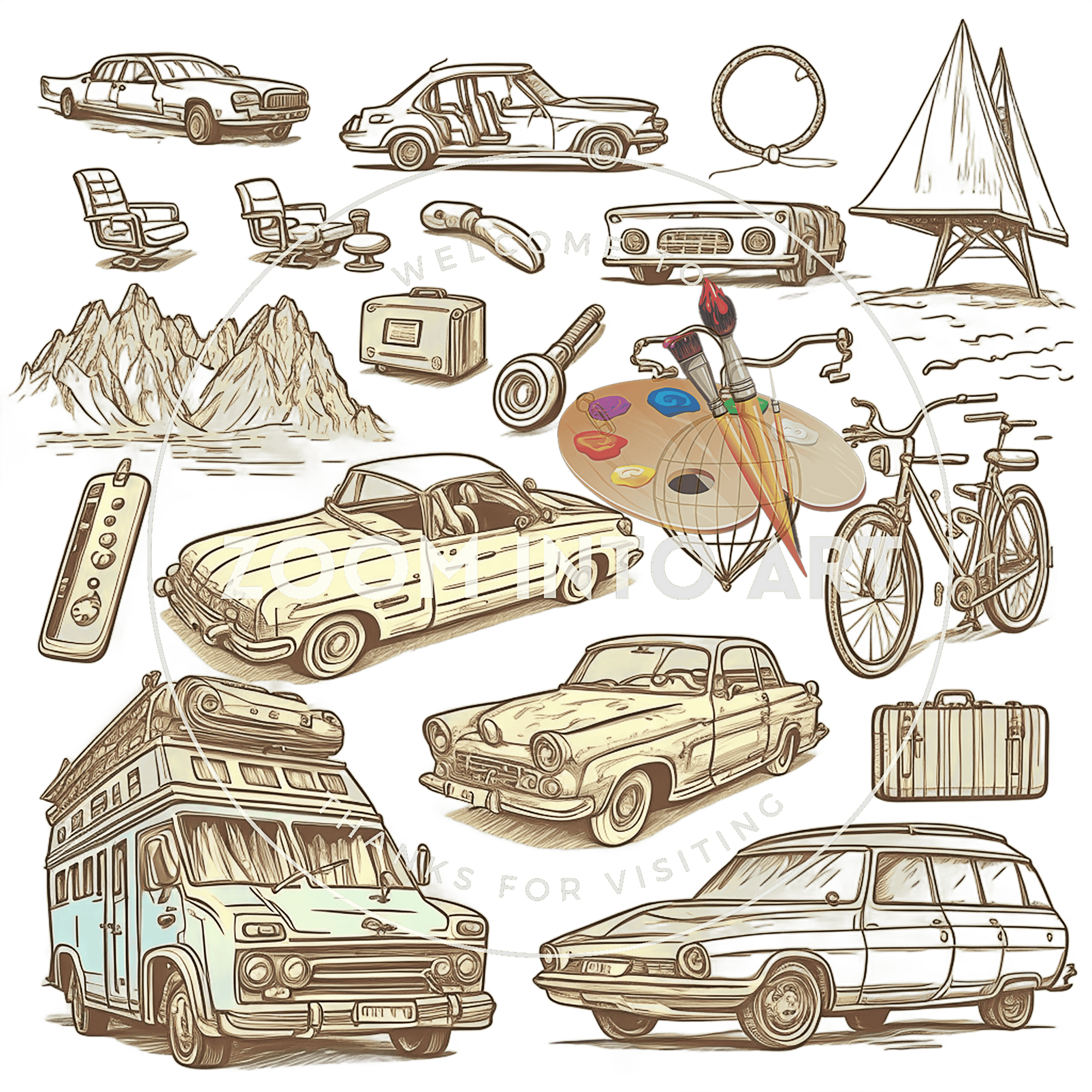 Transport PNG Bundle – 299 Cars, Planes, Bikes & More