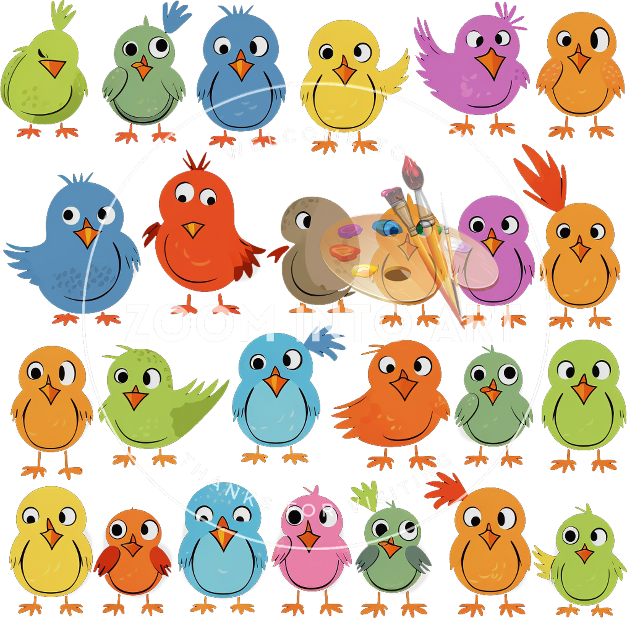 45 Floral Birds Clipart Bundle | PNG Files for Scrapbooking & Invitations