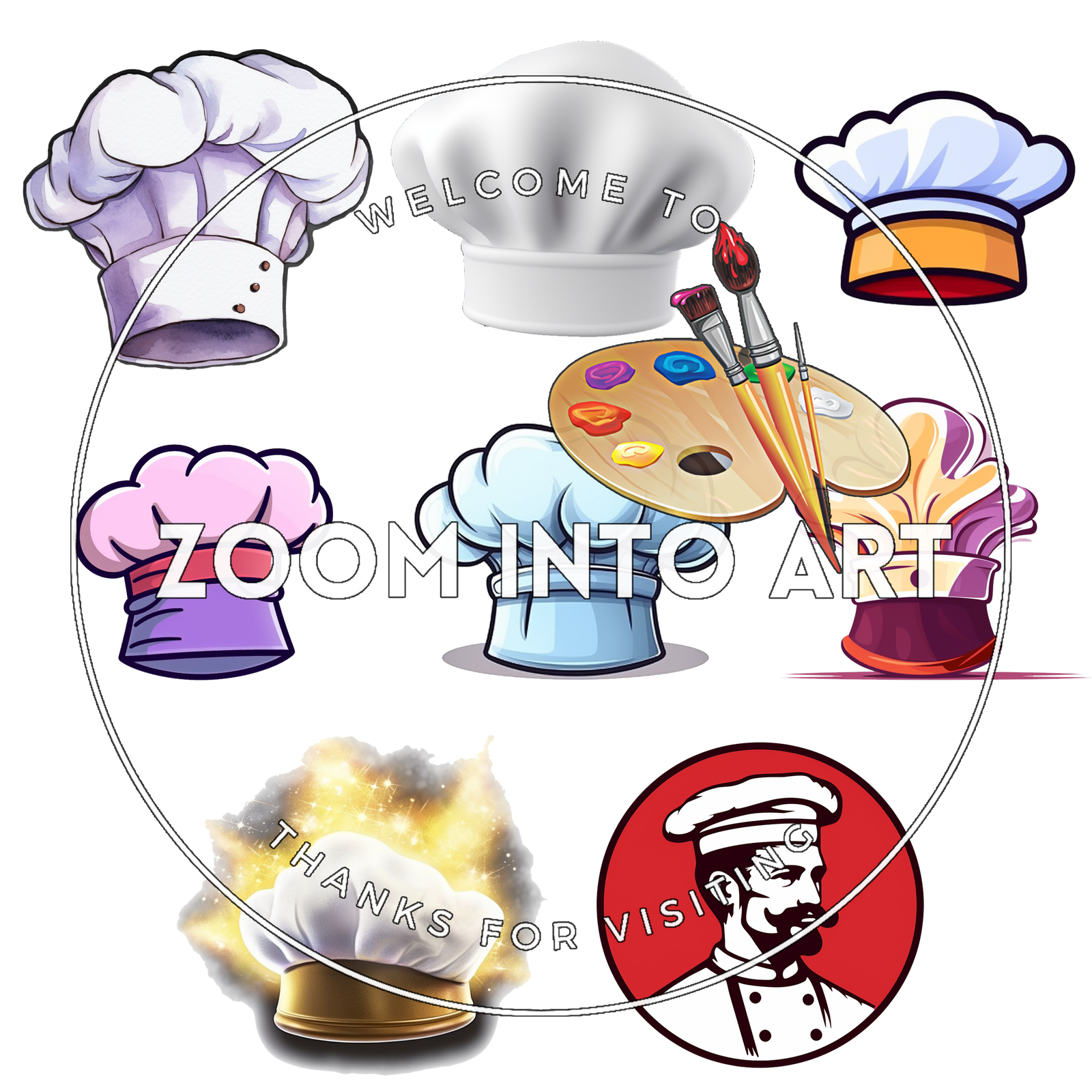8 Cooking & Kitchen Chef Hat Clip Art | High-Quality PNGs for Print and Digital Projects
