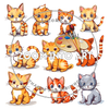 Feline Friends PNG Set – 13 Digital Cats for Crafts & More