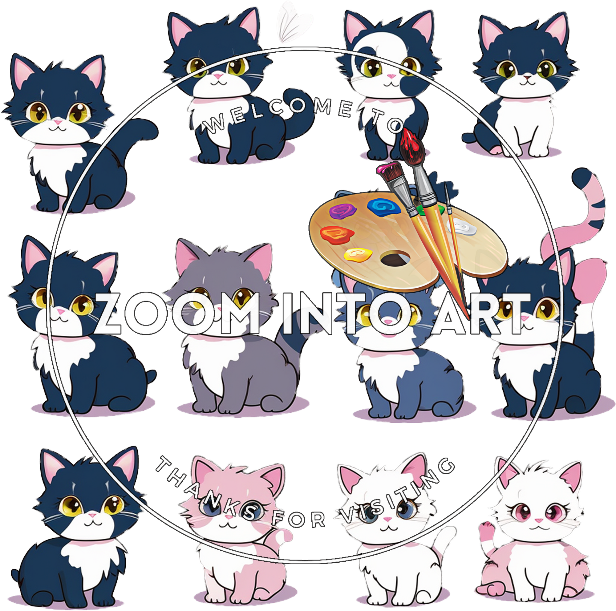 Cat Lovers Clipart – 28 Premium PNG Graphics for DIY Projects