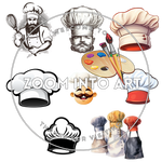 8 Professional Chef Hat PNG Pack | Digital Clip Art for Branding & Marketing
