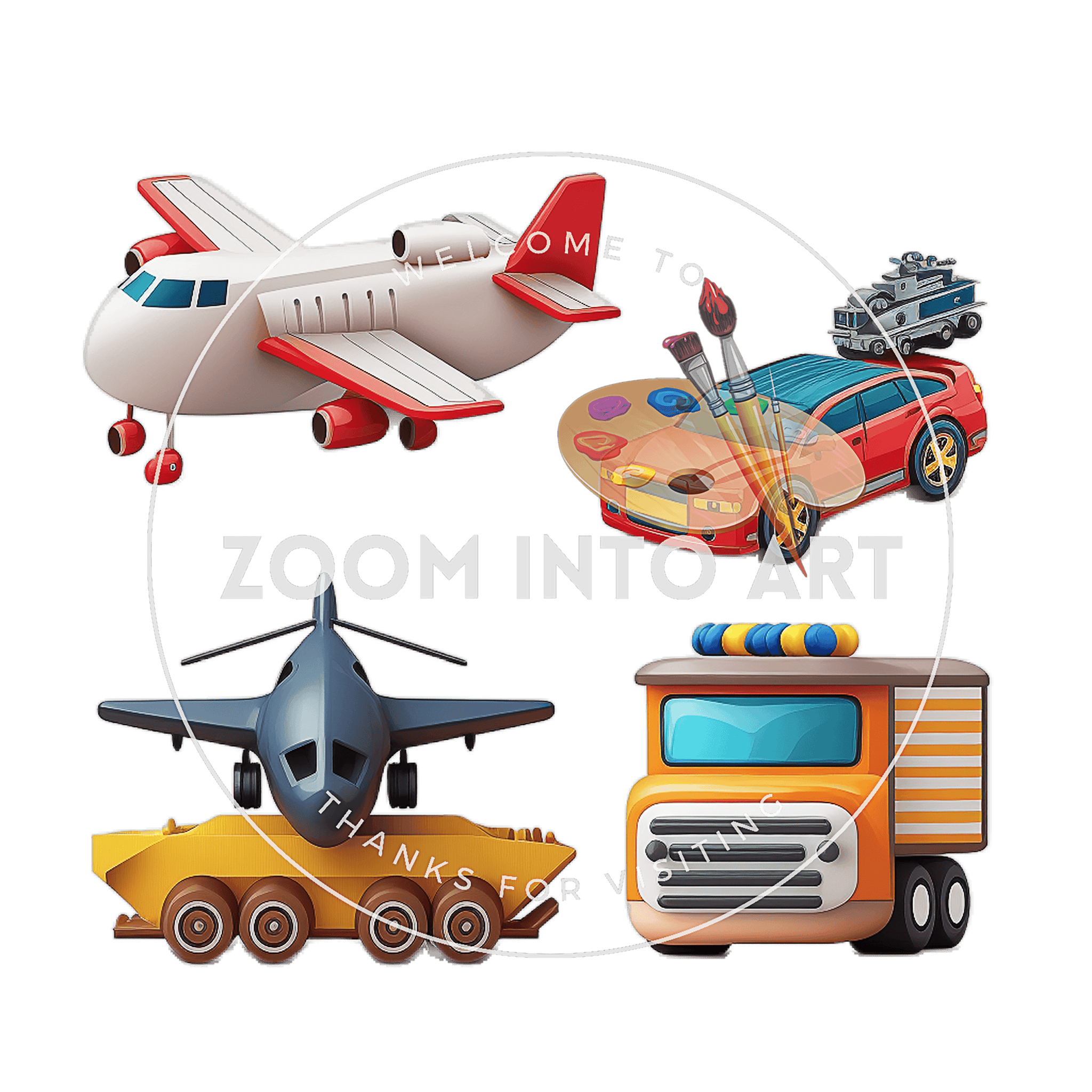 Transport PNG Bundle – 299 Cars, Planes, Bikes & More