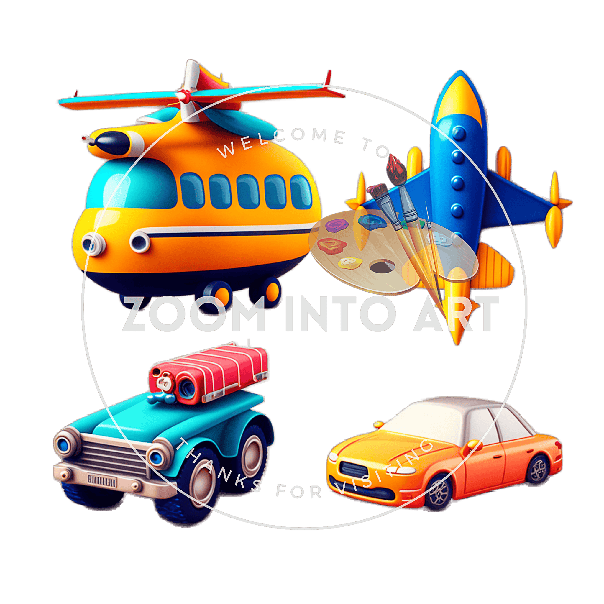 Transport PNG Bundle – 299 Cars, Planes, Bikes & More