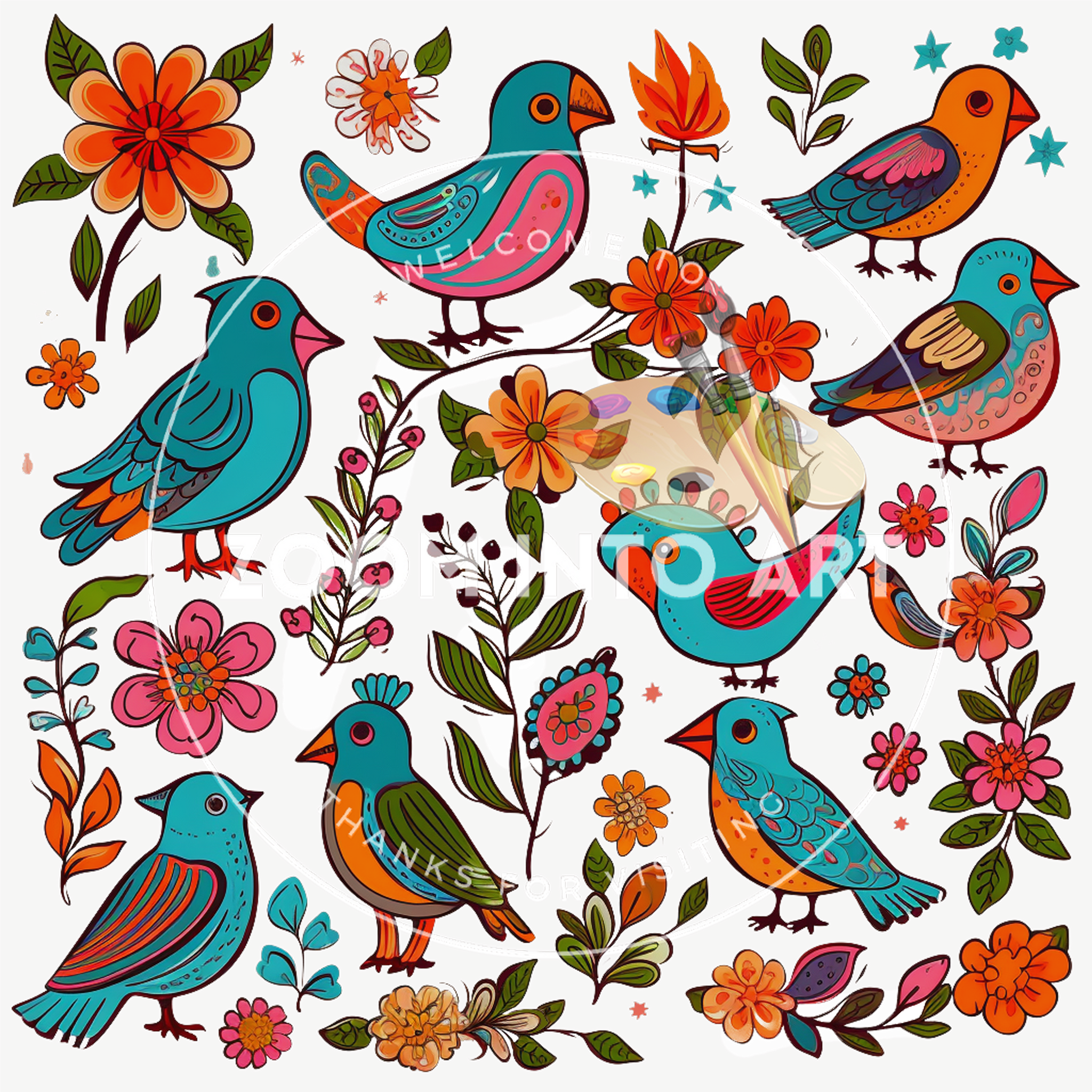 51 Vintage Birds Illustration PNG Set | Nature-Inspired Art for Printables