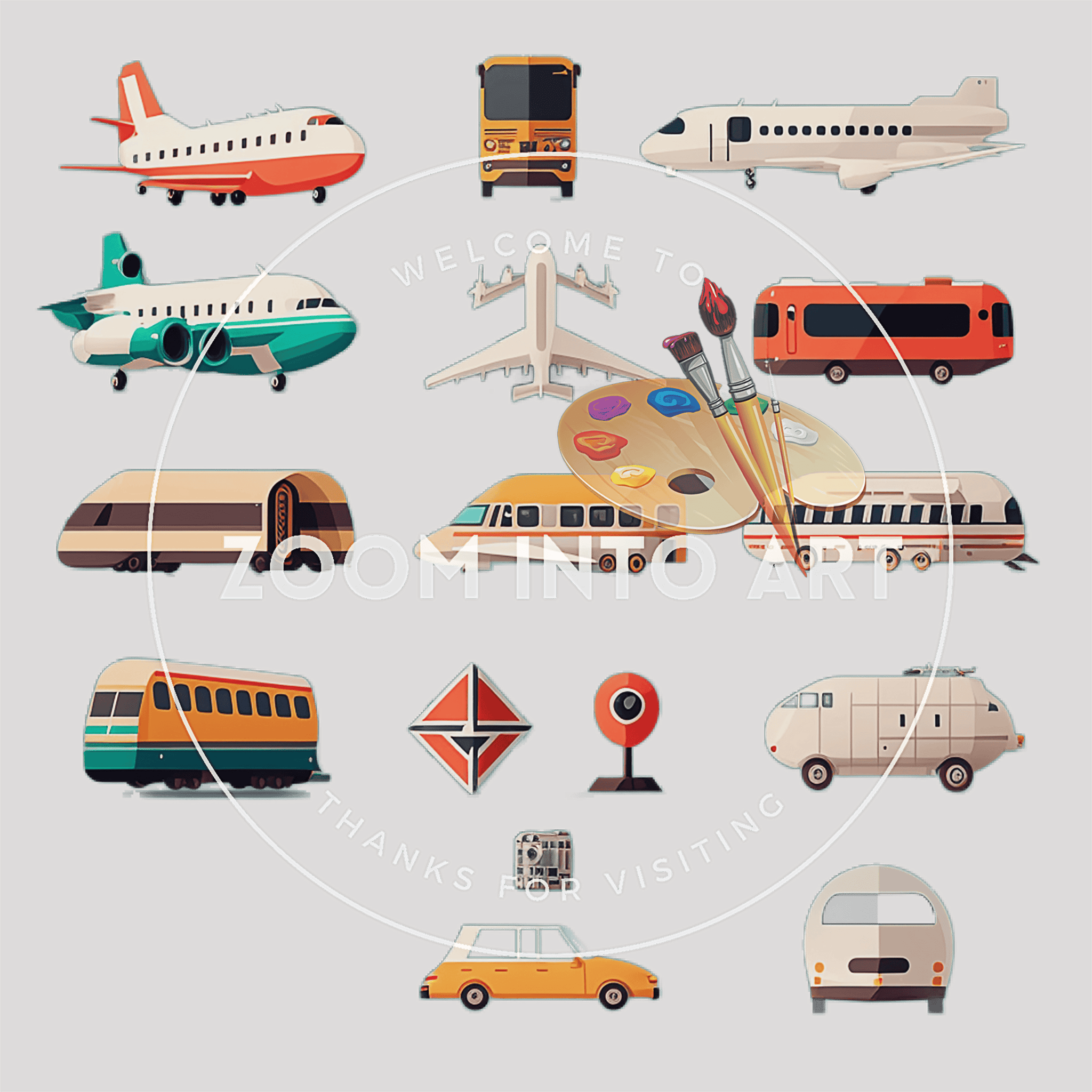 Transport PNG Bundle – 299 Cars, Planes, Bikes & More