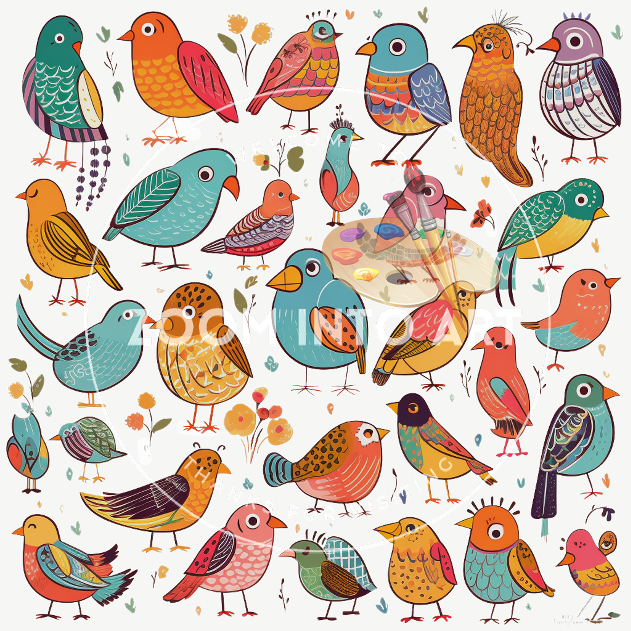 51 Vintage Birds Illustration PNG Set | Nature-Inspired Art for Printables
