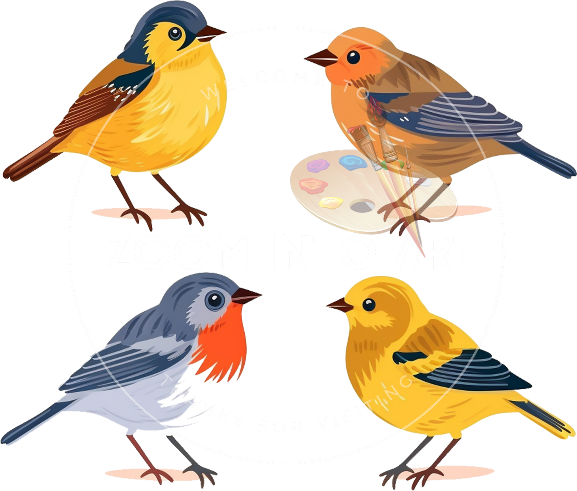 26 Birds PNG Clipart Bundle – Colorful Digital Birds with Transparent Background