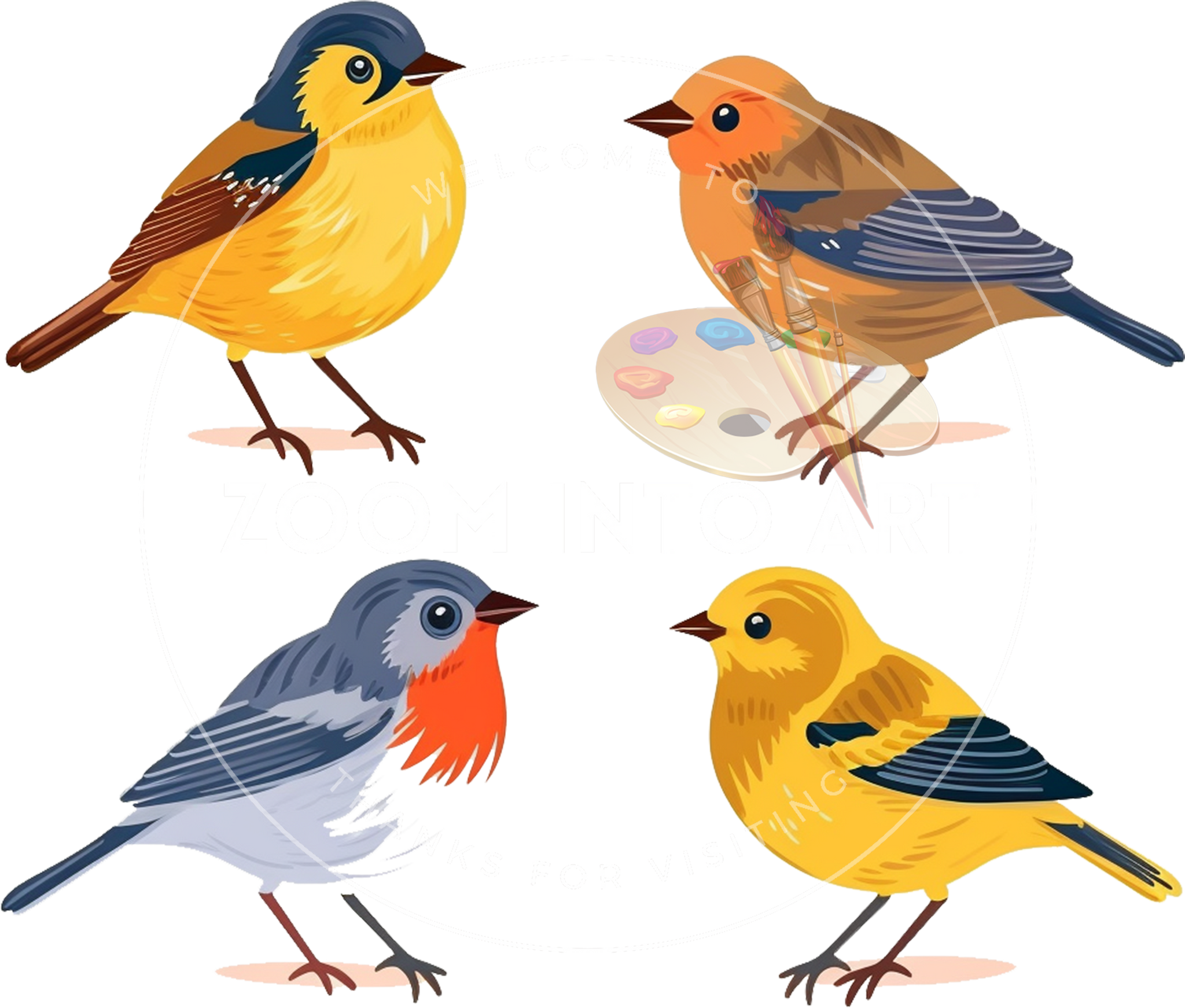 26 Birds PNG Clipart Bundle – Colorful Digital Birds with Transparent Background