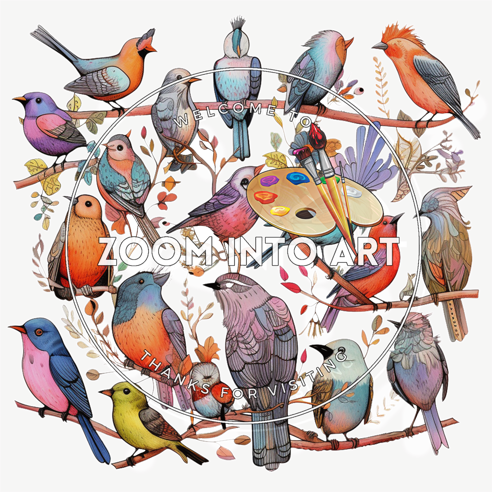 26 Birds PNG Clipart Bundle – Colorful Digital Birds with Transparent Background