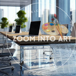 Dazzling Luxury Cinematic Office with Flowing Water