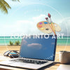 Table and Laptop on a Beautiful Beach