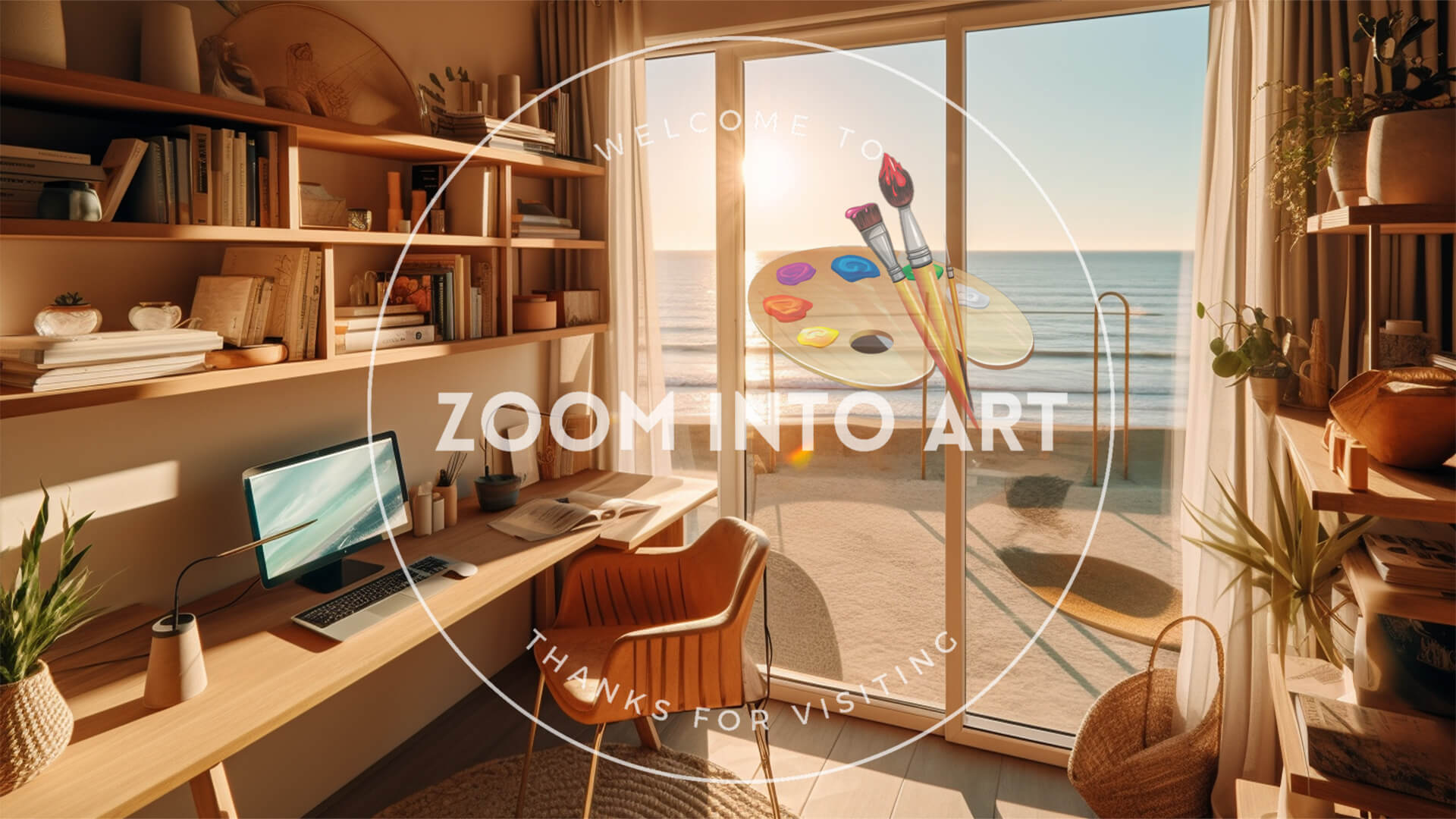 A Cozy Workspace Minimalist Modern Beach View Home Office