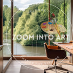 Home Office with a View of Ambient Green Stream
