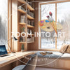 Light Wood Office with a big Picture Window