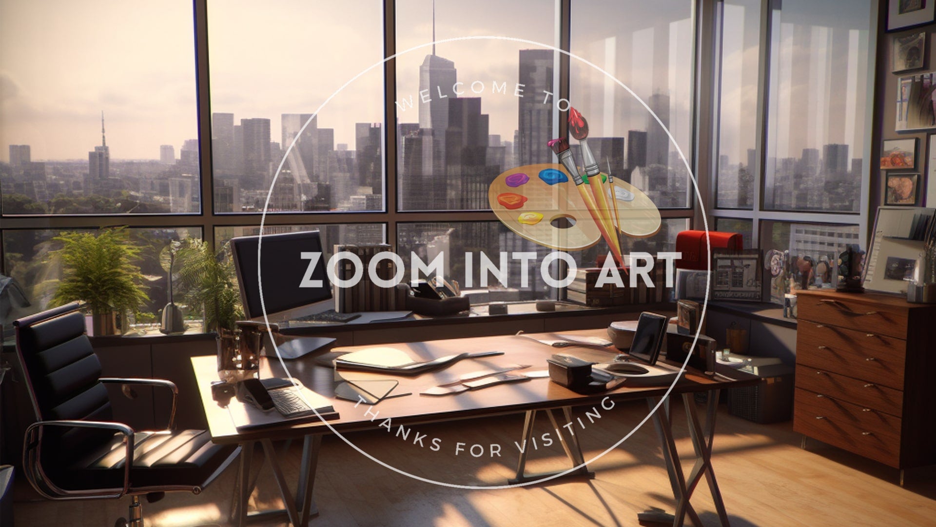Urban Office Background Daytime Photorealistic