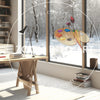 Morning Office with Snow Covered Forest