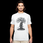 Samurai Under Blossoms Japanese Warrior Graphic T-Shirt