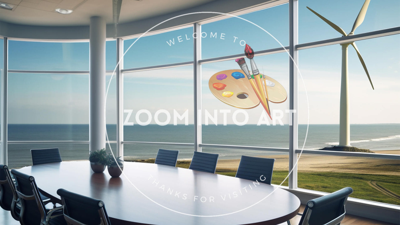 Conference Room on the Beach with Wind Power
