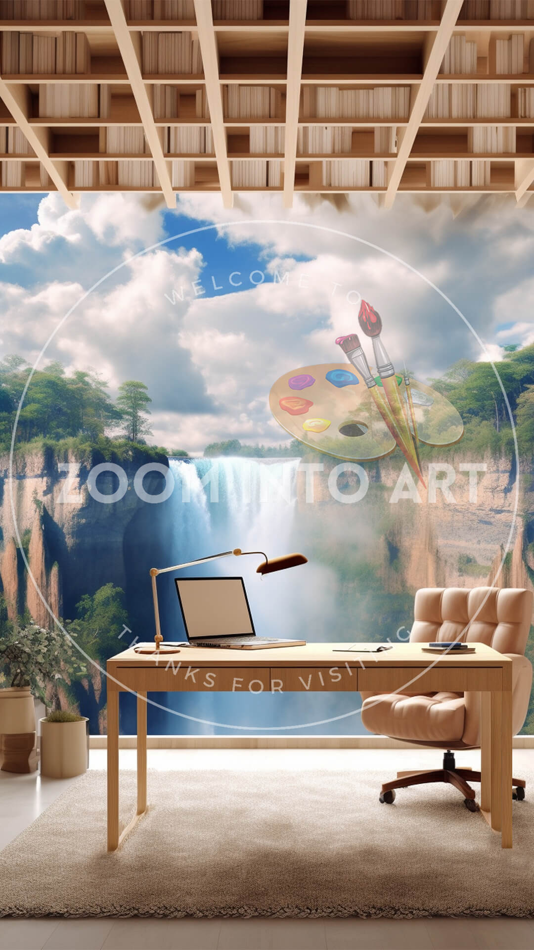 Open View of Waterfall from Outdoor Office