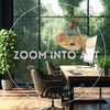 Indoor Office Wood Floor View of Green Nature Outside
