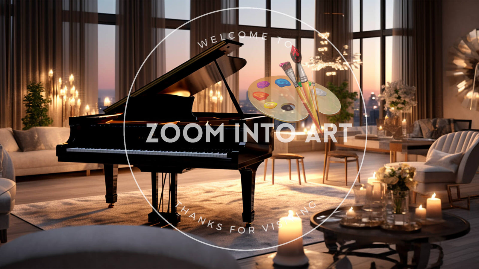 Grand Piano in a Evening Setting