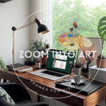Home Office Study Room with Plants