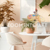 Office with Plants and light Pink Walls