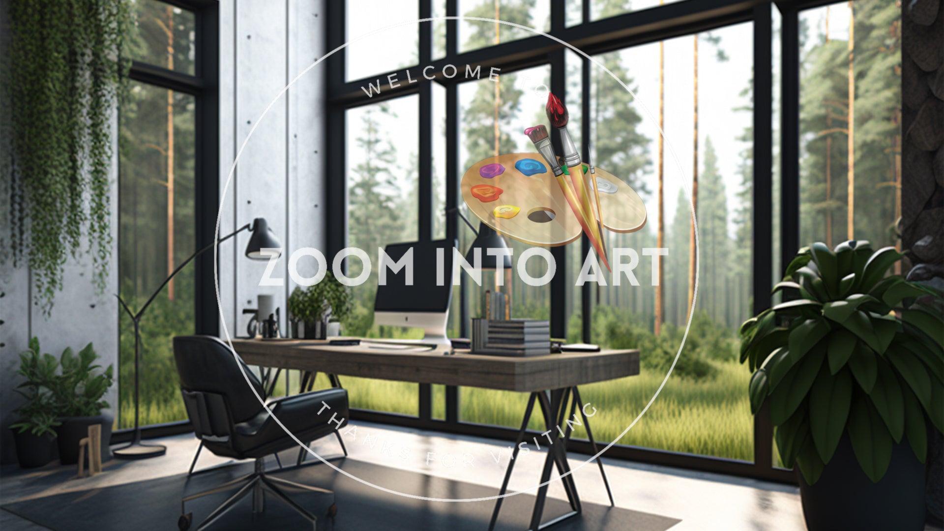 Architects Office Interior View from a Workstation