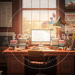 Beautiful Office of a Screenwriter with Lots of Notes