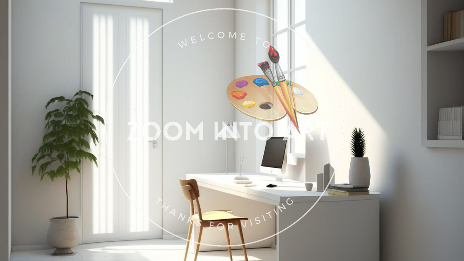 Home Crystal White Themed Office