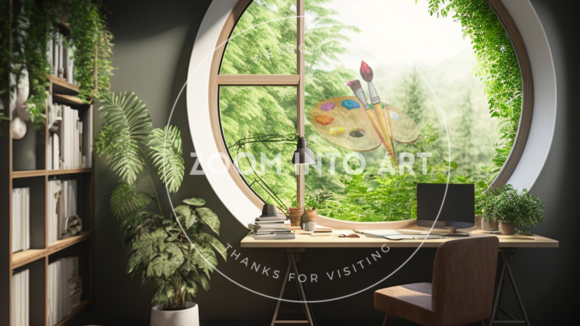 Contemporary Home Office with a Large Window