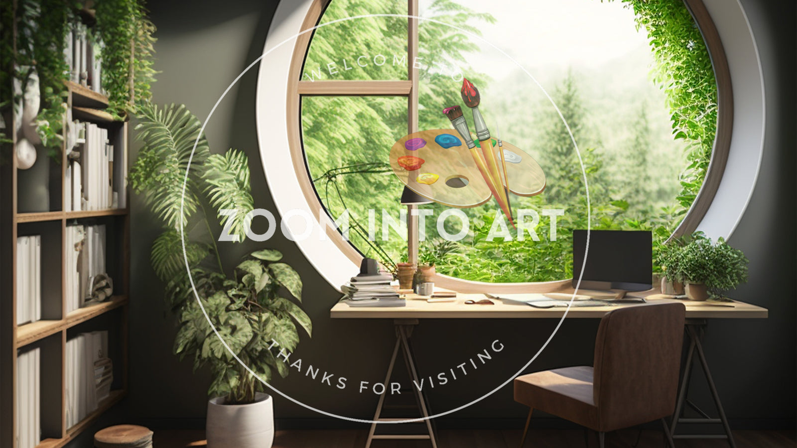 Home Office with a Oval View