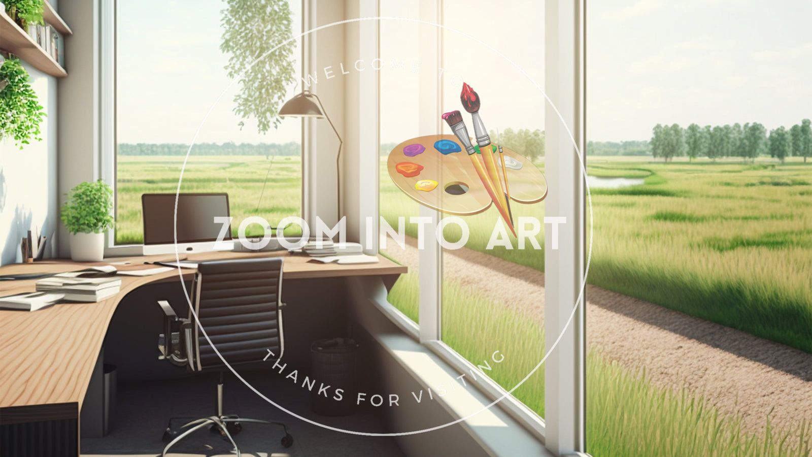 Office Looking into Green Fields