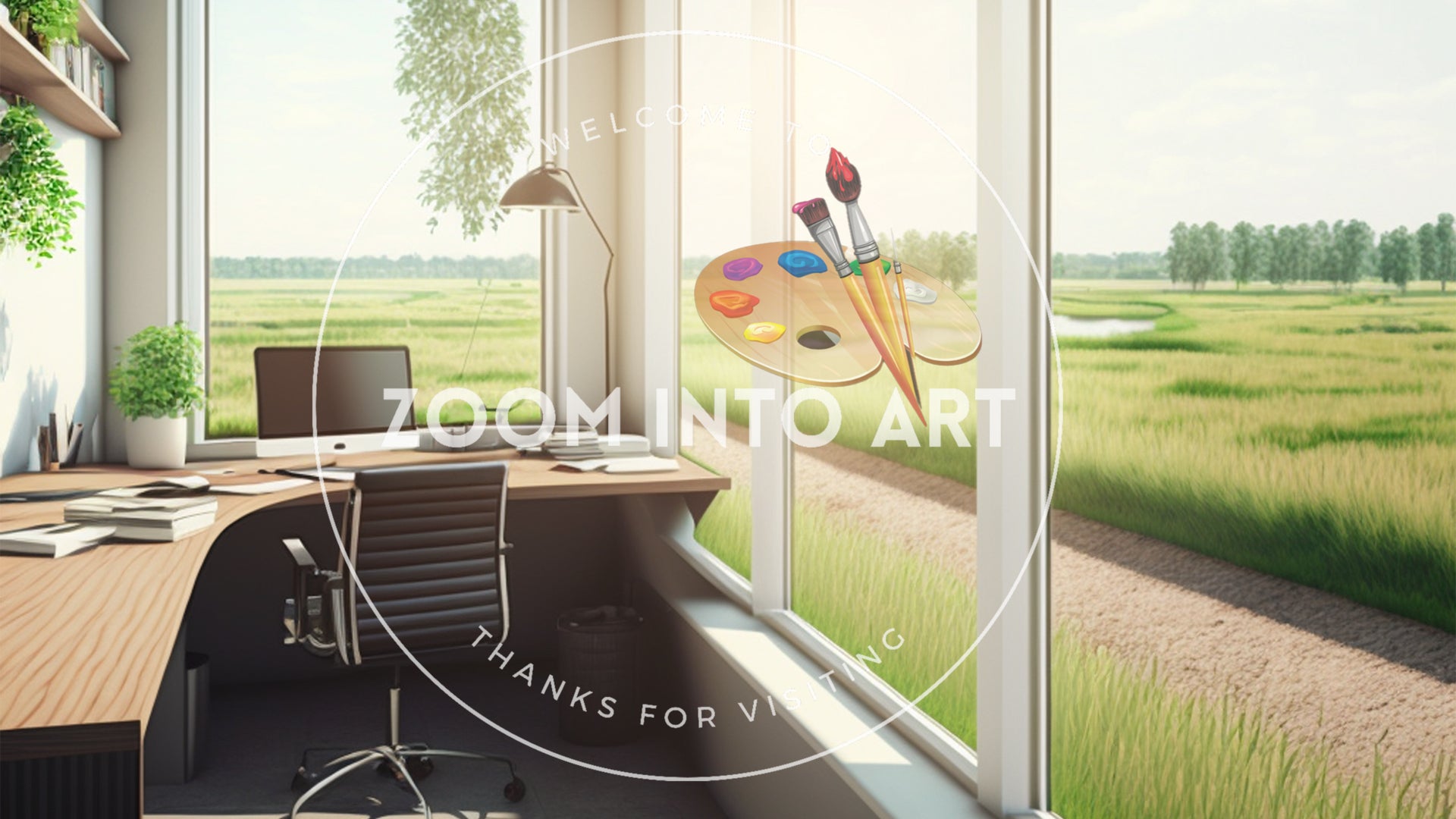 Office Looking into Green Fields