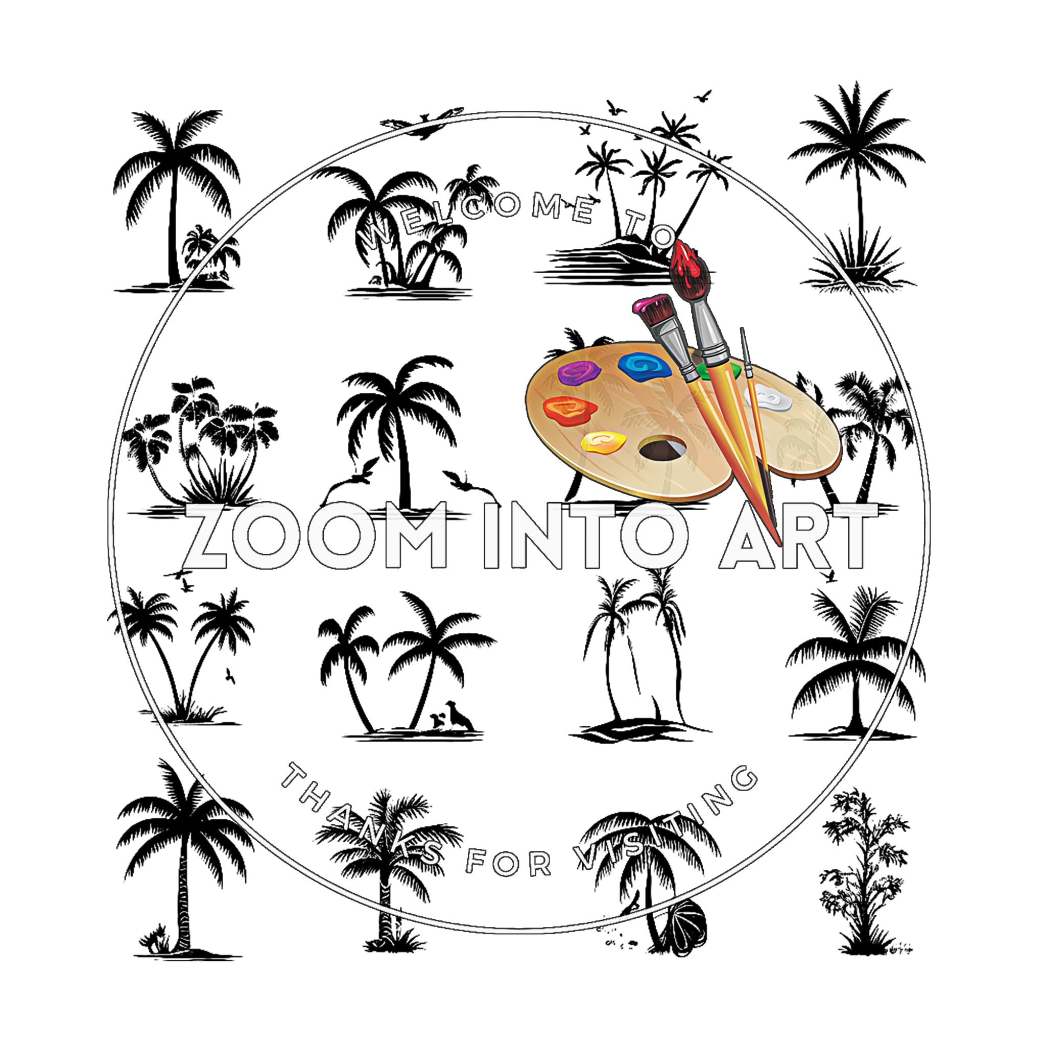 16 Black and White Palm Trees for Logo & Branding Projects