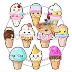Colorful Ice Cream PNG Clipart Pack of 19