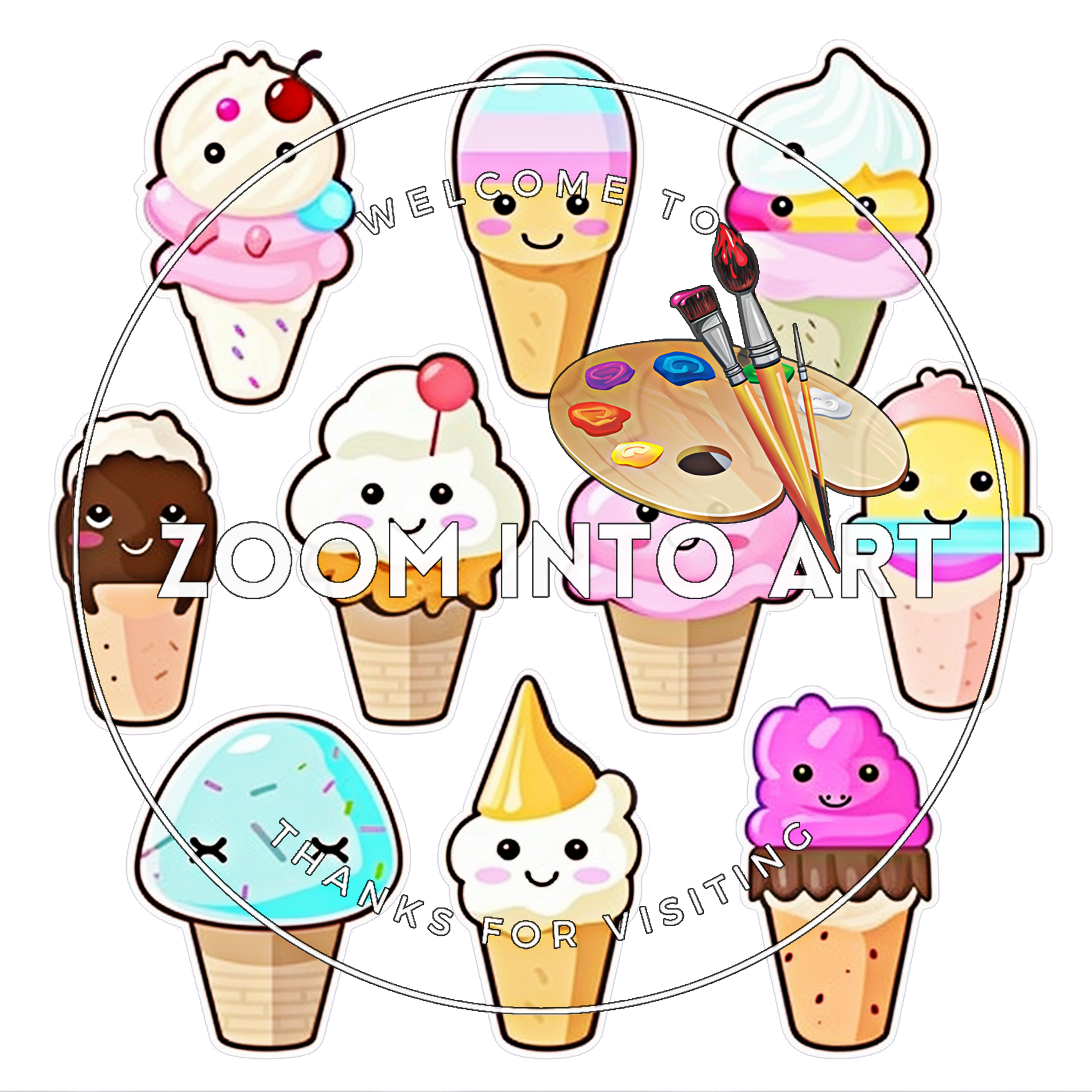 Colorful Ice Cream PNG Clipart Pack of 19