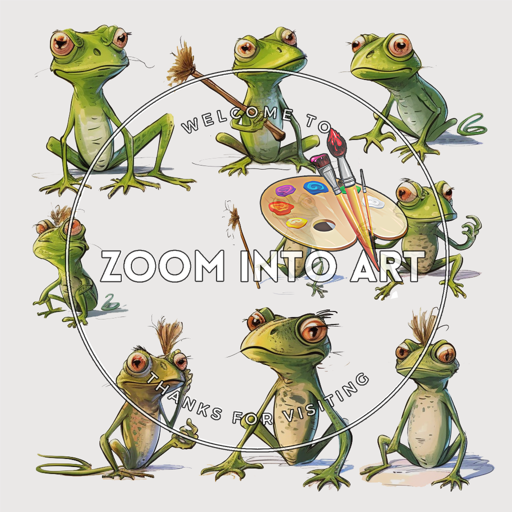 Froggy Friends Clipart Set – 19 High-Quality PNGs with Transparent Background