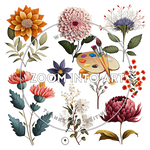 20 Romantic Watercolor Flowers – PNG Clip Art for Weddings & Stationery
