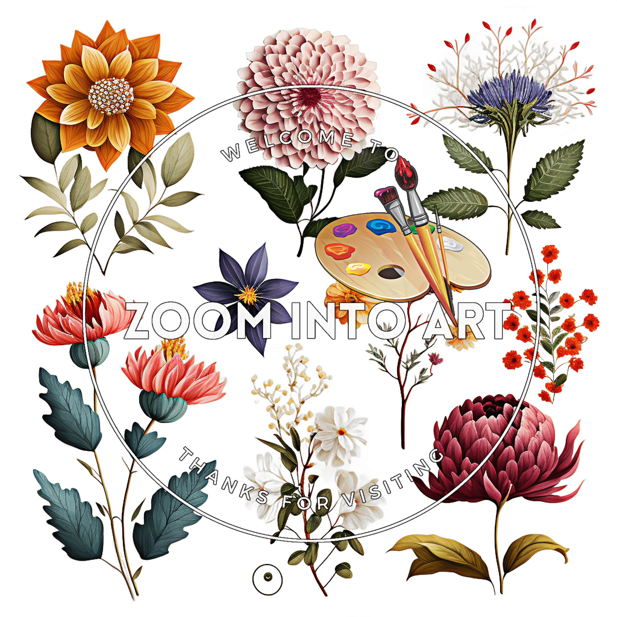 20 Romantic Watercolor Flowers – PNG Clip Art for Weddings & Stationery