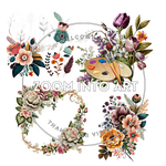 8 Boho Sapphire Dream Flower PNG Clipart – Aesthetic Floral Design Elements