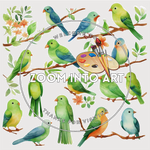 67 Tropical Birds Clip Art Pack - Transparent PNGs for DIY & Digital Projects